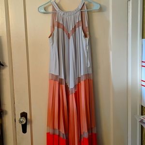 Fabulous  pleated BCBG gown. Tie back and adjustable.  BEAUTIFUL.